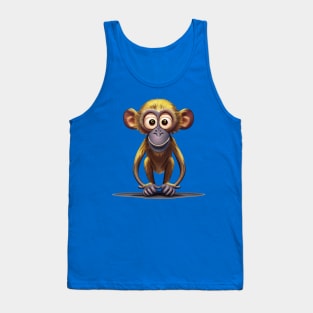 Funny Little Squirrel Monkey Pattern Tank Top